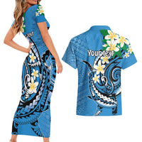 FSM Yap State Polynesian Shark Tattoo Personalised Couples Matching Short Sleeve Bodycon Dress and Hawaiian Shirt LT9 - Polynesian Pride