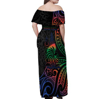 New Caledonia Polynesian Tatoo Personalised Family Matching Off Shoulder Maxi Dress and Hawaiian Shirt LT9 - Polynesian Pride
