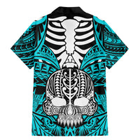 Personalised Polynesia Skull Family Matching Mermaid Dress and Hawaiian Shirt With Boars Tusk Aqua Arty Vibe LT9 - Polynesian Pride