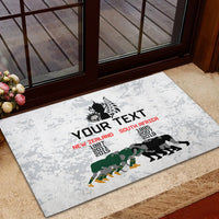 Custom New Zealand South Africa Rugby Rubber Doormat History Commemorative World Cup Winners Unique LT9 - Polynesian Pride
