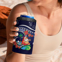 Felis Pusgua Guam Santa 4 in 1 Can Cooler Tumbler Merry Christmas with Polynesian Tribal LT9 - Polynesian Pride