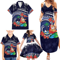 Felis Pusgua Guam Santa Family Matching Summer Maxi Dress and Hawaiian Shirt Merry Christmas with Polynesian Tribal LT9 - Polynesian Pride
