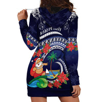 Felis Pusgua Guam Santa Hoodie Dress Merry Christmas with Polynesian Tribal LT9 - Polynesian Pride
