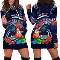 Felis Pusgua Guam Santa Hoodie Dress Merry Christmas with Polynesian Tribal LT9 - Polynesian Pride