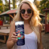 Felis Pusgua Guam Santa Skinny Tumbler Merry Christmas with Polynesian Tribal LT9 - Polynesian Pride