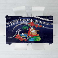 Felis Pusgua Guam Santa Tablecloth Merry Christmas with Polynesian Tribal