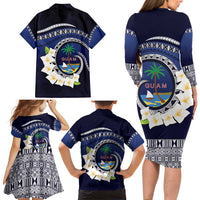 Hafai Adai Guam Guasalis Family Matching Long Sleeve Bodycon Dress and Hawaiian Shirt Polynesian Tribal Pattern LT9 - Polynesian Pride