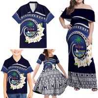 Hafai Adai Guam Guasalis Family Matching Off Shoulder Maxi Dress and Hawaiian Shirt Polynesian Tribal Pattern LT9 - Polynesian Pride