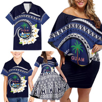 Hafai Adai Guam Guasalis Family Matching Off Shoulder Short Dress and Hawaiian Shirt Polynesian Tribal Pattern LT9 - Polynesian Pride
