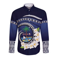 Hafai Adai Guam Guasalis Long Sleeve Button Shirt Polynesian Tribal Pattern LT9 Unisex Blue - Polynesian Pride