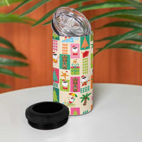 Mele Kalikimaka Hawaii Christmas 4 in 1 Can Cooler Tumbler Funny Santan Hippie Style LT9 - Polynesian Pride