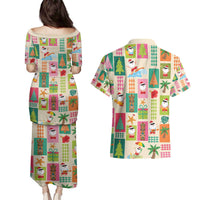 Mele Kalikimaka Hawaii Christmas Couples Matching Puletasi and Hawaiian Shirt Funny Santan Hippie Style LT9 - Polynesian Pride