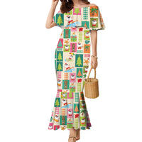 Mele Kalikimaka Hawaii Christmas Family Matching Mermaid Dress and Hawaiian Shirt Funny Santan Hippie Style