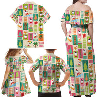 Mele Kalikimaka Hawaii Christmas Family Matching Off Shoulder Maxi Dress and Hawaiian Shirt Funny Santan Hippie Style LT9 - Polynesian Pride