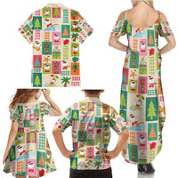 Mele Kalikimaka Hawaii Christmas Family Matching Summer Maxi Dress and Hawaiian Shirt Funny Santan Hippie Style