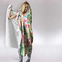 Mele Kalikimaka Hawaii Christmas Hooded Blanket Funny Santan Hippie Style