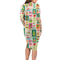 Mele Kalikimaka Hawaii Christmas Long Sleeve Bodycon Dress Funny Santan Hippie Style LT9 - Polynesian Pride