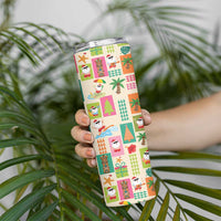 Mele Kalikimaka Hawaii Christmas Skinny Tumbler Funny Santan Hippie Style LT9 - Polynesian Pride