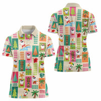 Mele Kalikimaka Hawaii Christmas Women Polo Shirt Funny Santan Hippie Style LT9 - Polynesian Pride