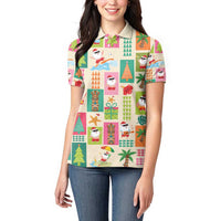 Mele Kalikimaka Hawaii Christmas Women Polo Shirt Funny Santan Hippie Style LT9 - Polynesian Pride