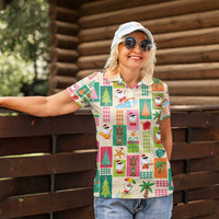 Mele Kalikimaka Hawaii Christmas Women Polo Shirt Funny Santan Hippie Style LT9 - Polynesian Pride