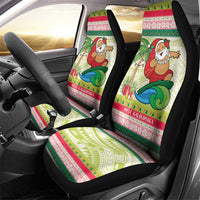 Mele Kalikimaka Hawaii Christmas Car Seat Cover Surfing Santa with Polynesian Tribal LT9 - Polynesian Pride