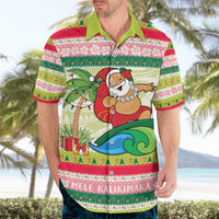 Mele Kalikimaka Hawaii Christmas Hawaiian Shirt Surfing Santa with Polynesian Tribal LT9 - Polynesian Pride
