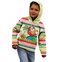 Mele Kalikimaka Hawaii Christmas Kid Hoodie Surfing Santa with Polynesian Tribal LT9 - Polynesian Pride