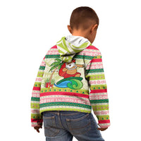 Mele Kalikimaka Hawaii Christmas Kid Hoodie Surfing Santa with Polynesian Tribal LT9 - Polynesian Pride