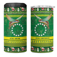 Meri Kiritimiti Cook Islands Christmas 4 in 1 Can Cooler Tumbler Maroro Flying Fish and White Stars LT9 One Size: 16 oz Green - Polynesian Pride