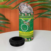 Meri Kiritimiti Cook Islands Christmas 4 in 1 Can Cooler Tumbler Maroro Flying Fish and White Stars LT9 - Polynesian Pride