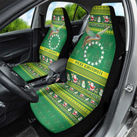 Meri Kiritimiti Cook Islands Christmas Car Seat Cover Maroro Flying Fish and White Stars LT9 - Polynesian Pride