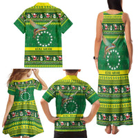 Meri Kiritimiti Cook Islands Christmas Family Matching Tank Maxi Dress and Hawaiian Shirt Maroro Flying Fish and White Stars LT9 - Polynesian Pride