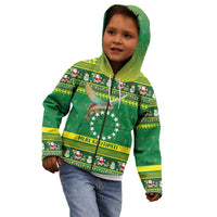 Meri Kiritimiti Cook Islands Christmas Kid Hoodie Maroro Flying Fish and White Stars LT9 - Polynesian Pride