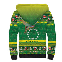Meri Kiritimiti Cook Islands Christmas Sherpa Hoodie Maroro Flying Fish and White Stars LT9 - Polynesian Pride