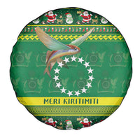 Meri Kiritimiti Cook Islands Christmas Spare Tire Cover Maroro Flying Fish and White Stars LT9 - Polynesian Pride