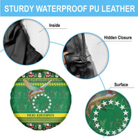 Meri Kiritimiti Cook Islands Christmas Spare Tire Cover Maroro Flying Fish and White Stars LT9 - Polynesian Pride