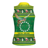 Meri Kiritimiti Cook Islands Christmas Women Sleeveless Polo Shirt Maroro Flying Fish and White Stars LT9 - Polynesian Pride