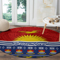 Personalised Kiribati Christmas Round Carpet Tekeraoi n Te Tiritimati Polynesian Tribal LT9 - Polynesian Pride
