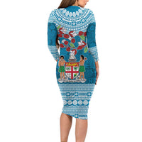 Fijian Tagimoucia Flowers Family Matching Long Sleeve Bodycon Dress and Hawaiian Shirt Christmas Coquette bow LT9 - Polynesian Pride