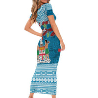 Fijian Tagimoucia Flowers Family Matching Short Sleeve Bodycon Dress and Hawaiian Shirt Christmas Coquette bow LT9 - Polynesian Pride