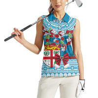 Fijian Tagimoucia Flowers Women Sleeveless Polo Shirt Christmas Coquette bow LT9 - Polynesian Pride