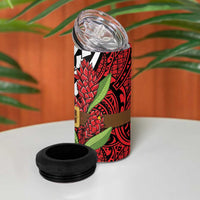 Samoan Ula Fala Flowers 4 in 1 Can Cooler Tumbler Christmas Santa Belt LT9 - Polynesian Pride