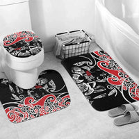 Aotearoa Toitu Te Tiriti Bathroom Set New Zealand Stand Together Stand Stronger LT9 Mat Set Only (3 pcs) One Size Black - Polynesian Pride