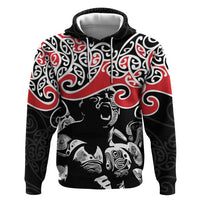 Aotearoa Toitu Te Tiriti Hoodie New Zealand Stand Together Stand Stronger LT9 Pullover Hoodie Black - Polynesian Pride