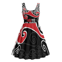 Aotearoa Toitu Te Tiriti Midi Dress New Zealand Stand Together Stand Stronger LT9 - Polynesian Pride