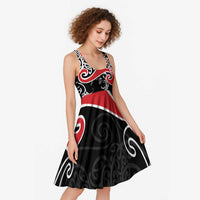 Aotearoa Toitu Te Tiriti Midi Dress New Zealand Stand Together Stand Stronger LT9 - Polynesian Pride