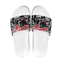 Aotearoa Toitu Te Tiriti Slide Sandals New Zealand Stand Together Stand Stronger LT9 Black - Polynesian Pride