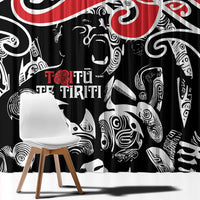 Aotearoa Toitu Te Tiriti Window Curtain New Zealand Stand Together Stand Stronger LT9 - Polynesian Pride