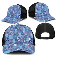 Federated States of Micronesia Merry Christmas Baseball Net Cap Pacific Patchwork Xmas Vibes - Polynesian Pride